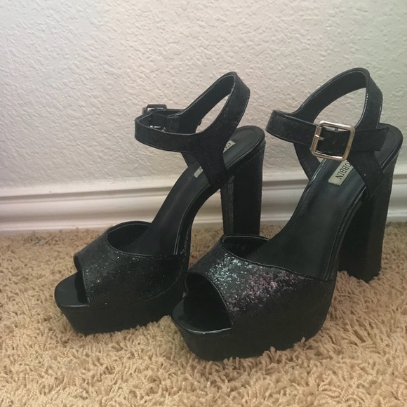 Lola Shoetique sparkly black platform heels - Picture 4 of 6